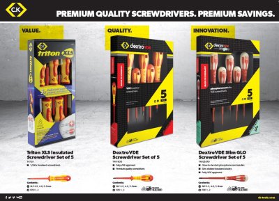 C.K Dextro Vde Screwdriver Range - Making Tough Jobs Easier!
